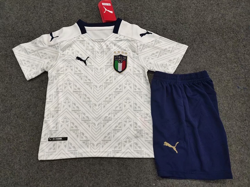Kids-Italy 2020 European Away Soccer Jersey